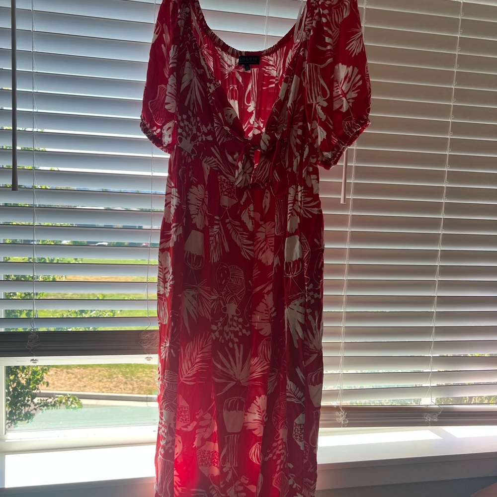 Eloquii Red Puff Sleeve Sundress Resort Wear